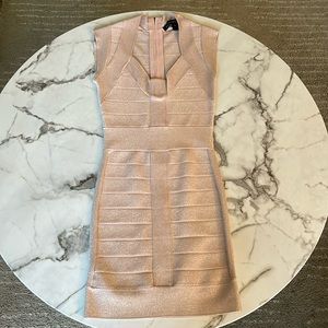 French Connection Bodycon Dress - Champagne Shimmer